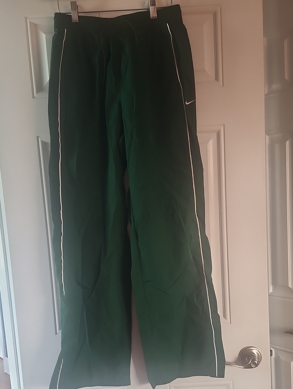 Nike Dark Green Track Pants with White Piping